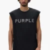 Camiseta sin mangas con logotipo de cristales
