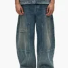 Pantalones de mezclilla de corte acampanado estilo trabajo