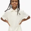 Polo de felpa con estampado repetido del logotipo para niños