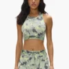 Bralette de nylon con estampado de camuflaje pintado