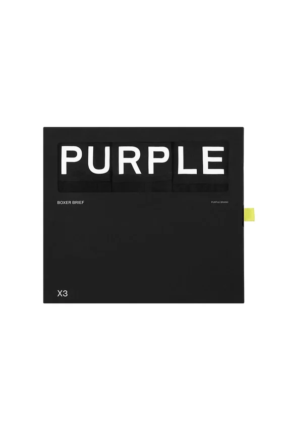 Calzoncillos tipo boxer de la marca Purple Brand, paquete de tres - Negro