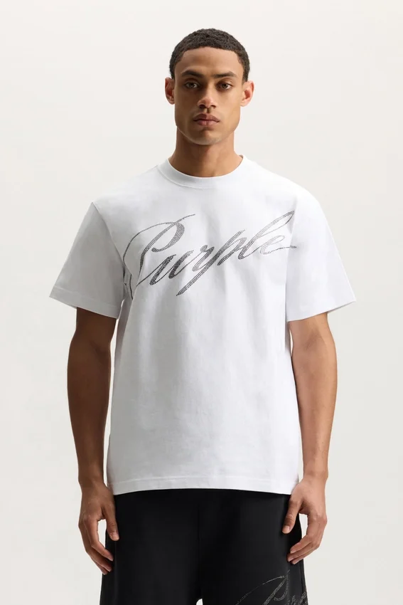 Camiseta Crystal Slanted Script
