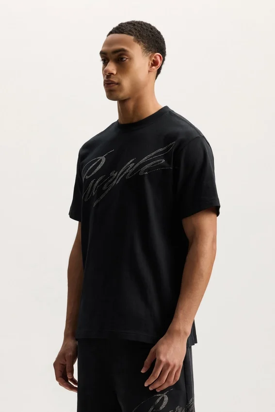 Camiseta Crystal Slanted Script