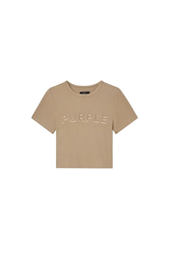 Camiseta de bebé de canalé con aplique del logotipo