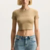 Camiseta de bebé de canalé con aplique del logotipo
