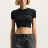 Camiseta de bebé de canalé con aplique del logotipo