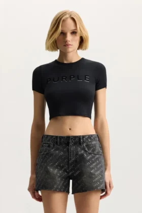 Camiseta de bebé de canalé con aplique del logotipo