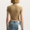 Camiseta de bebé de canalé con aplique del logotipo