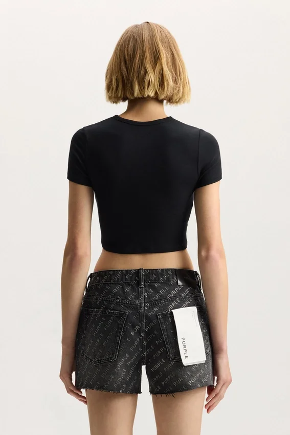 Camiseta de bebé de canalé con aplique del logotipo