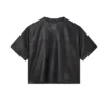 Camiseta de malla de cuero
