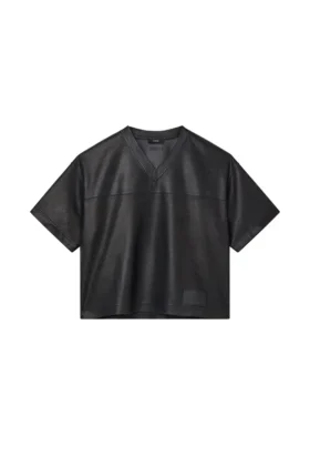 Camiseta de malla de cuero