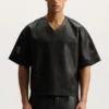 Camiseta de malla de cuero
