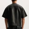 Camiseta de malla de cuero