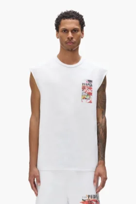 Camiseta sin mangas con calcomanías