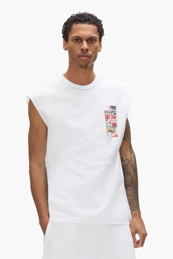 Camiseta sin mangas con calcomanías