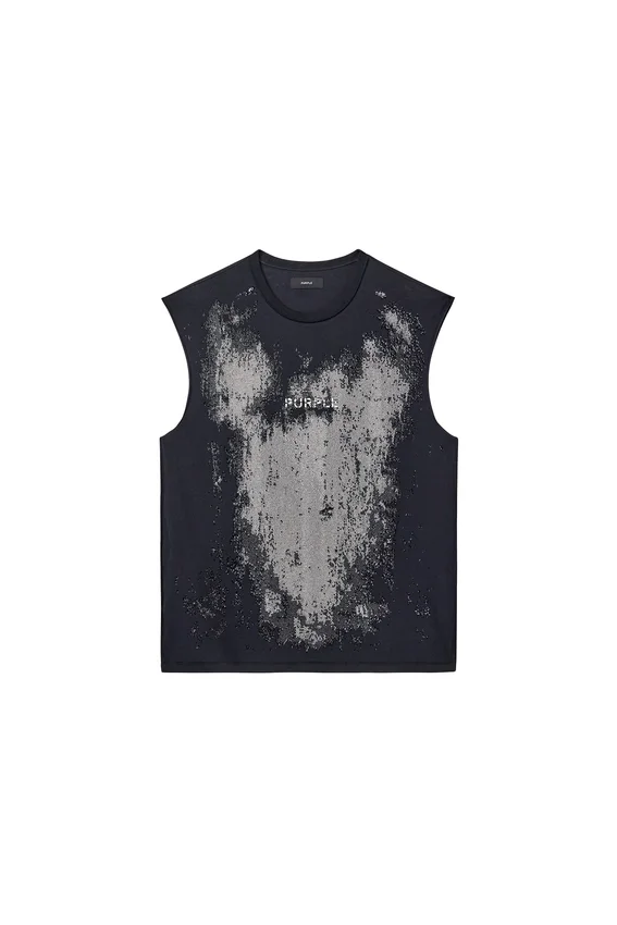 Camiseta sin mangas con cristales desgastados