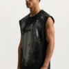 Camiseta sin mangas con cristales desgastados