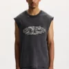 Camiseta sin mangas con letras de lentejuelas