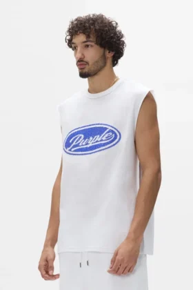Camiseta sin mangas con letras de lentejuelas