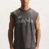 Camiseta sin mangas con letrero «Voltage»