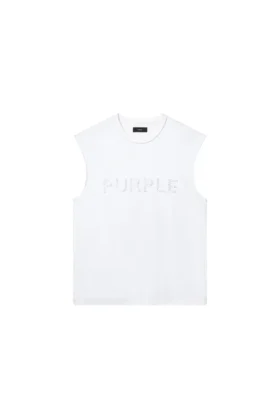 Camiseta sin mangas con logotipo con cuentas