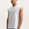 Camiseta sin mangas con logotipo con cuentas