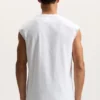 Camiseta sin mangas con logotipo con cuentas