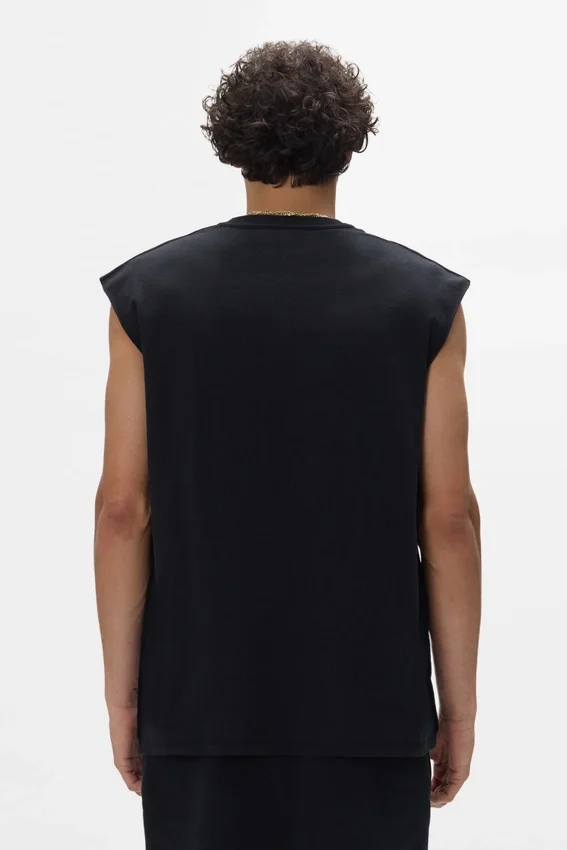 Camiseta sin mangas con logotipo de cristales