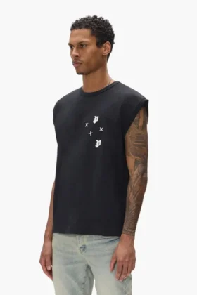 Camiseta sin mangas con monograma de estrellas
