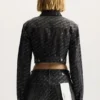 Chaqueta con logotipo brillante