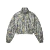 Chaqueta de cuero con estampado de camuflaje pintado