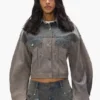 Chaqueta mixta de Denim y cuero
