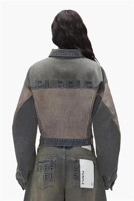 Chaqueta mixta de Denim y cuero