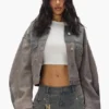 Chaqueta mixta de Denim y cuero