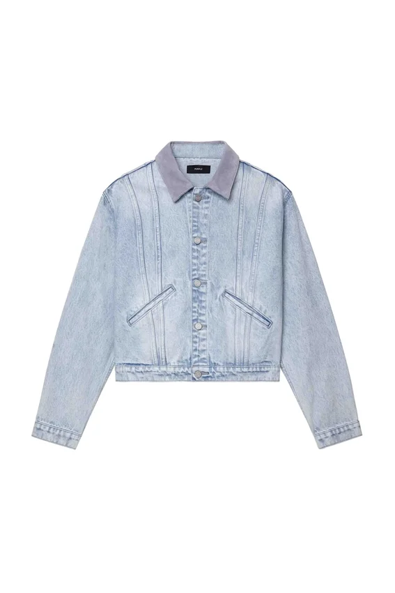Chaqueta tipo camionero con cuello en contraste