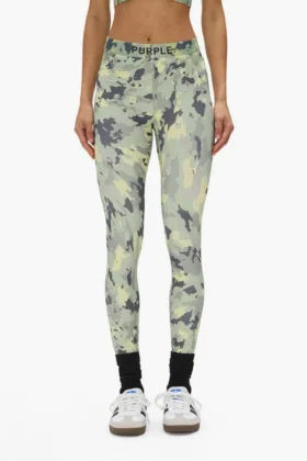 Leggings de nylon con estampado de camuflaje pintado