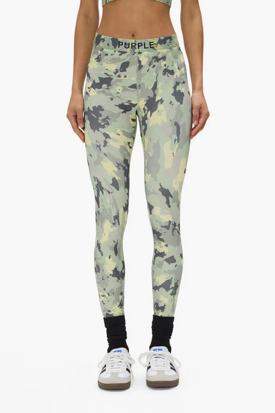 Leggings de nylon con estampado de camuflaje pintado