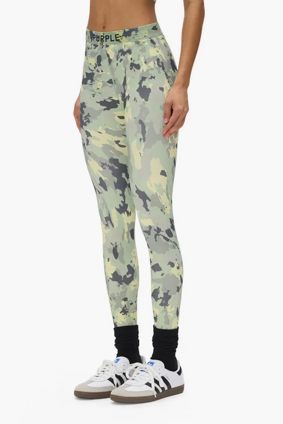 Leggings de nylon con estampado de camuflaje pintado