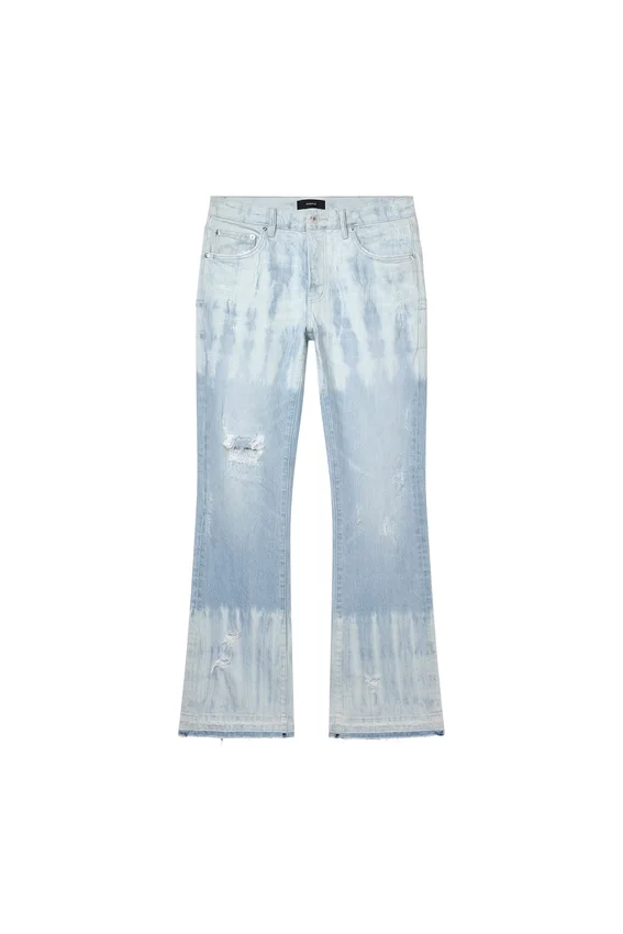 P004 Vaqueros acampanados con efecto tie-dye
