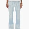P004 Vaqueros acampanados con efecto tie-dye