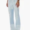 P004 Vaqueros acampanados con efecto tie-dye