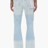 P004 Vaqueros acampanados con efecto tie-dye