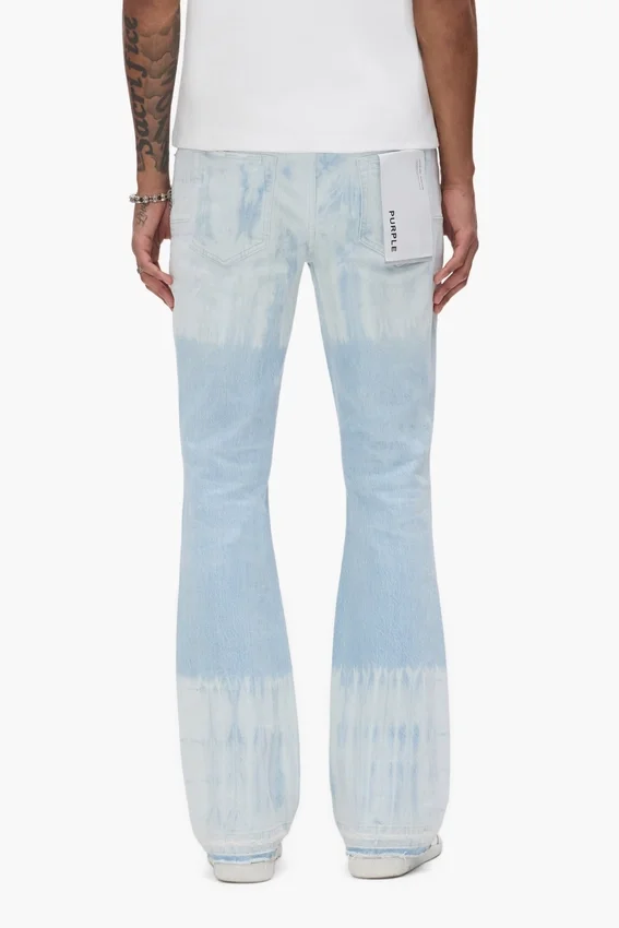 P004 Vaqueros acampanados con efecto tie-dye