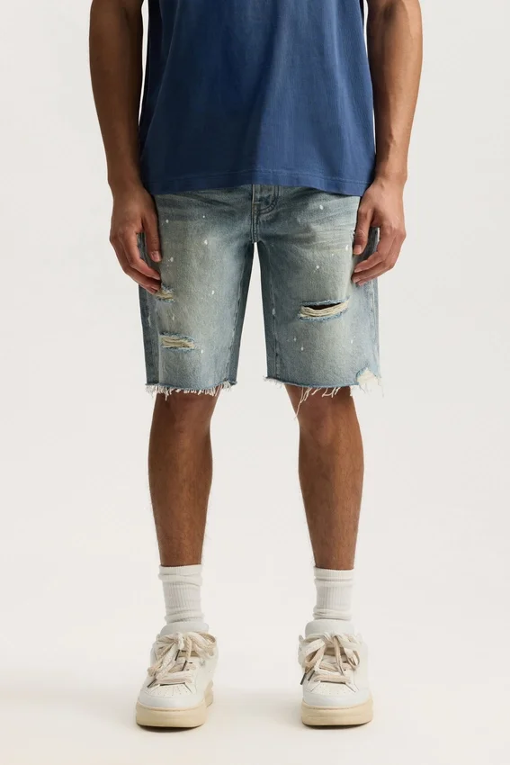 P059 Pantalones cortos Painterly Rip