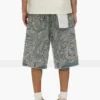 P070 Pantalones cortos con bordados a mano y adornos de cristales