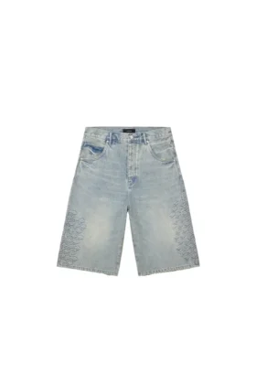 P070 Pantalones cortos con monograma en relieve