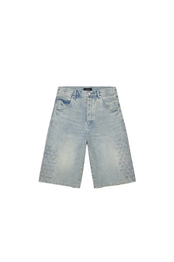 P070 Pantalones cortos con monograma en relieve
