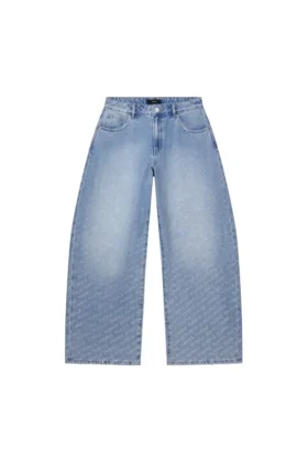 Pantalón holgado con logotipo brillante