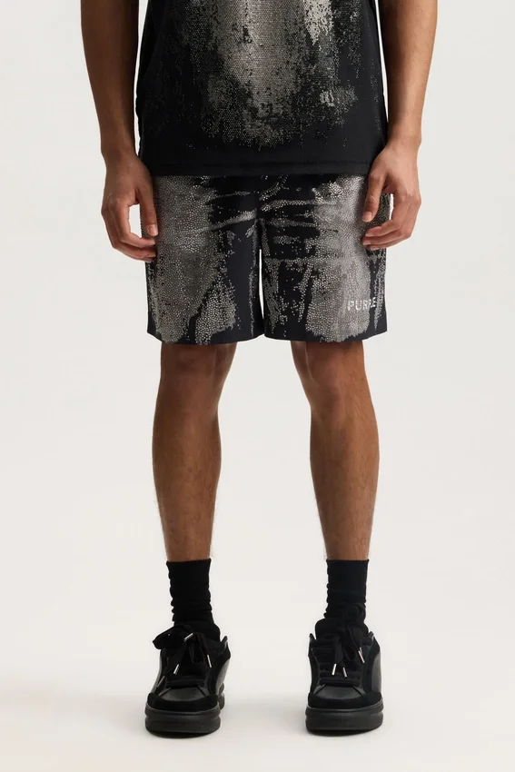 Pantalones cortos con cristales desgastados por todas partes