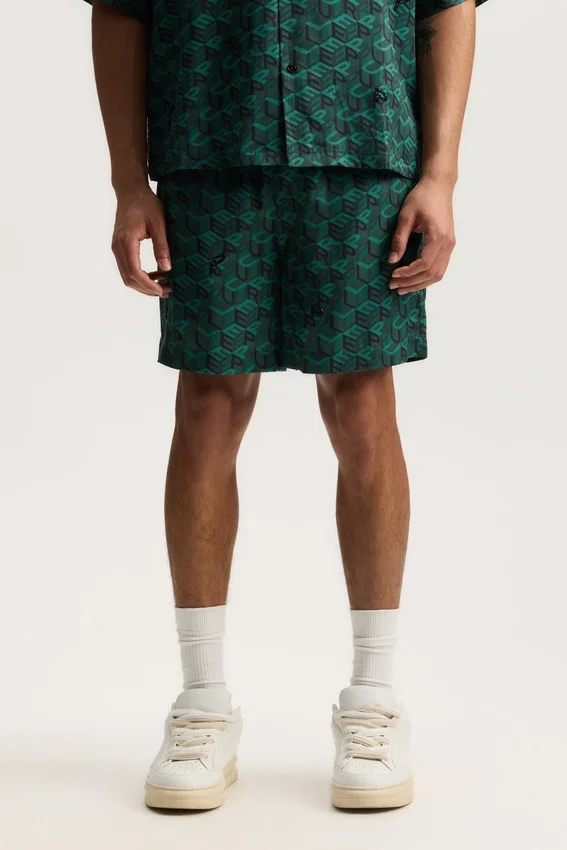 Pantalones cortos con monograma de cubos